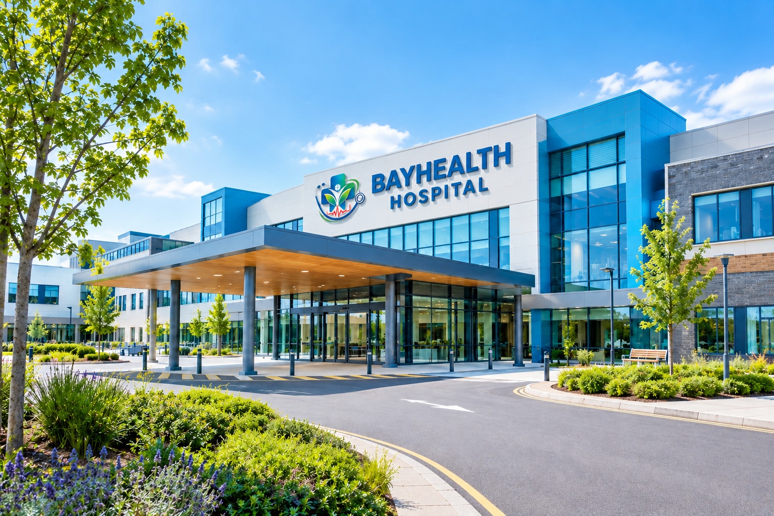 Modern hospital building